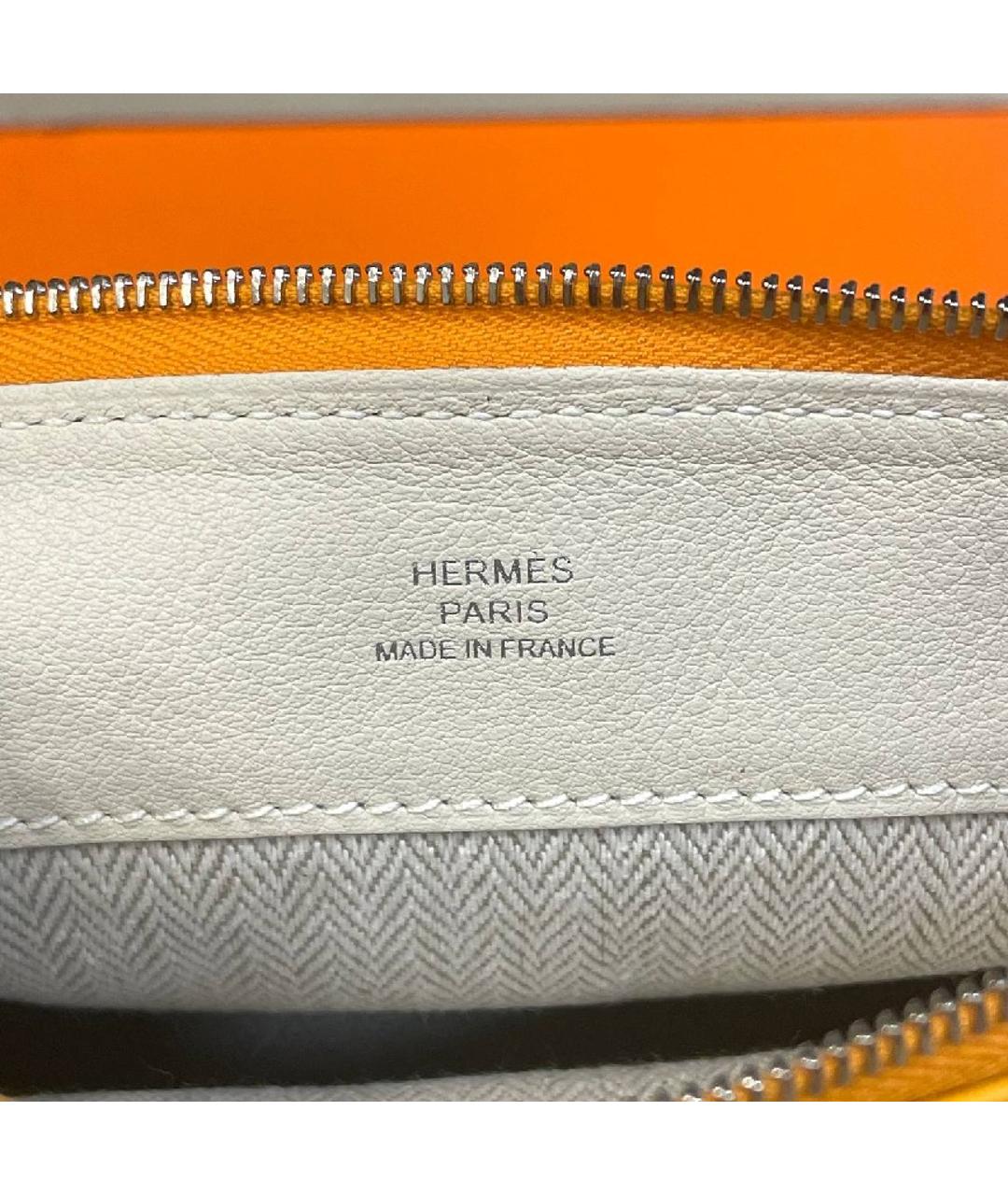 HERMES Желтая кожаная косметичка, фото 2