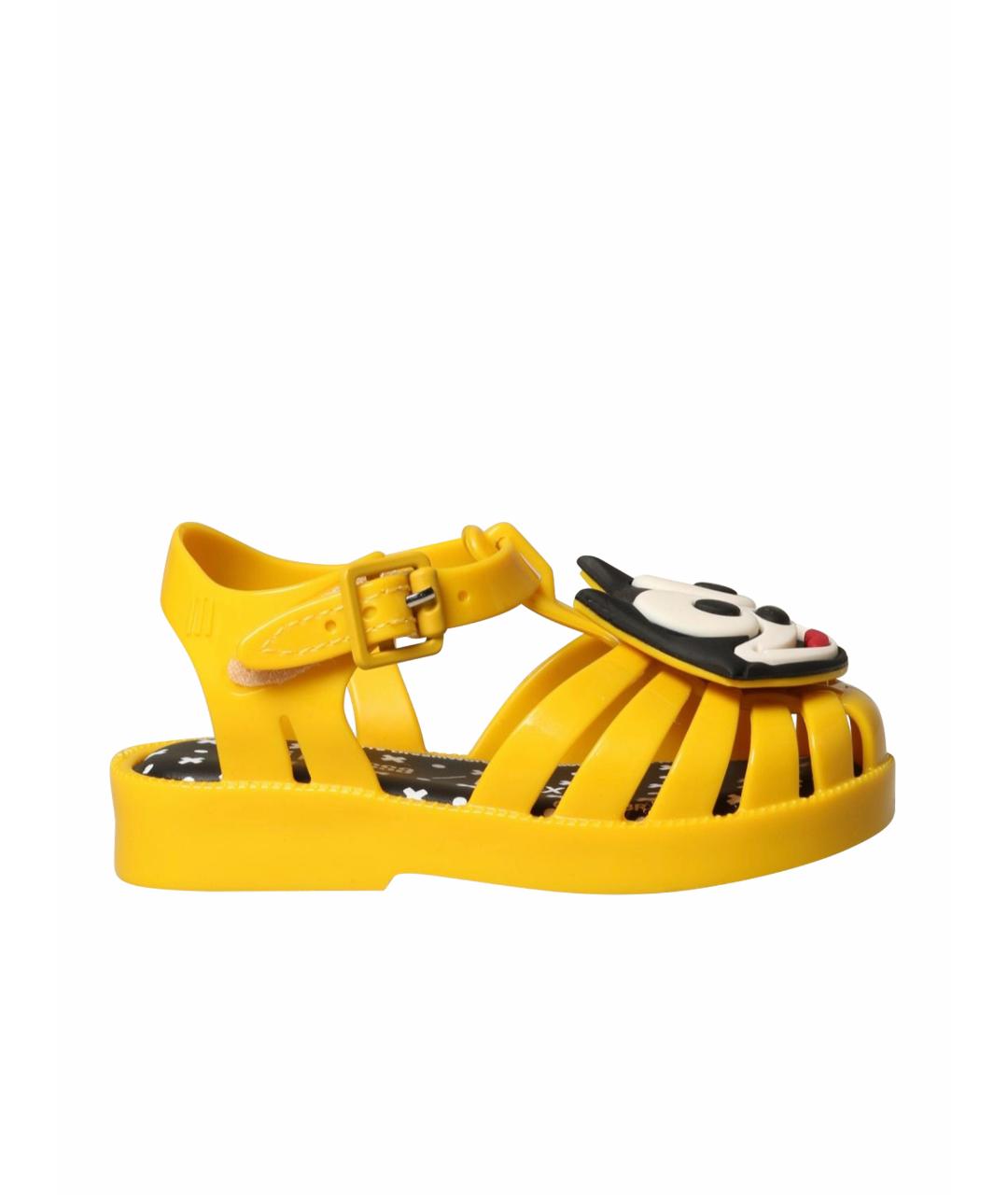 MINI MELISSA Желтые резиновые сандалии и шлепанцы, фото 1