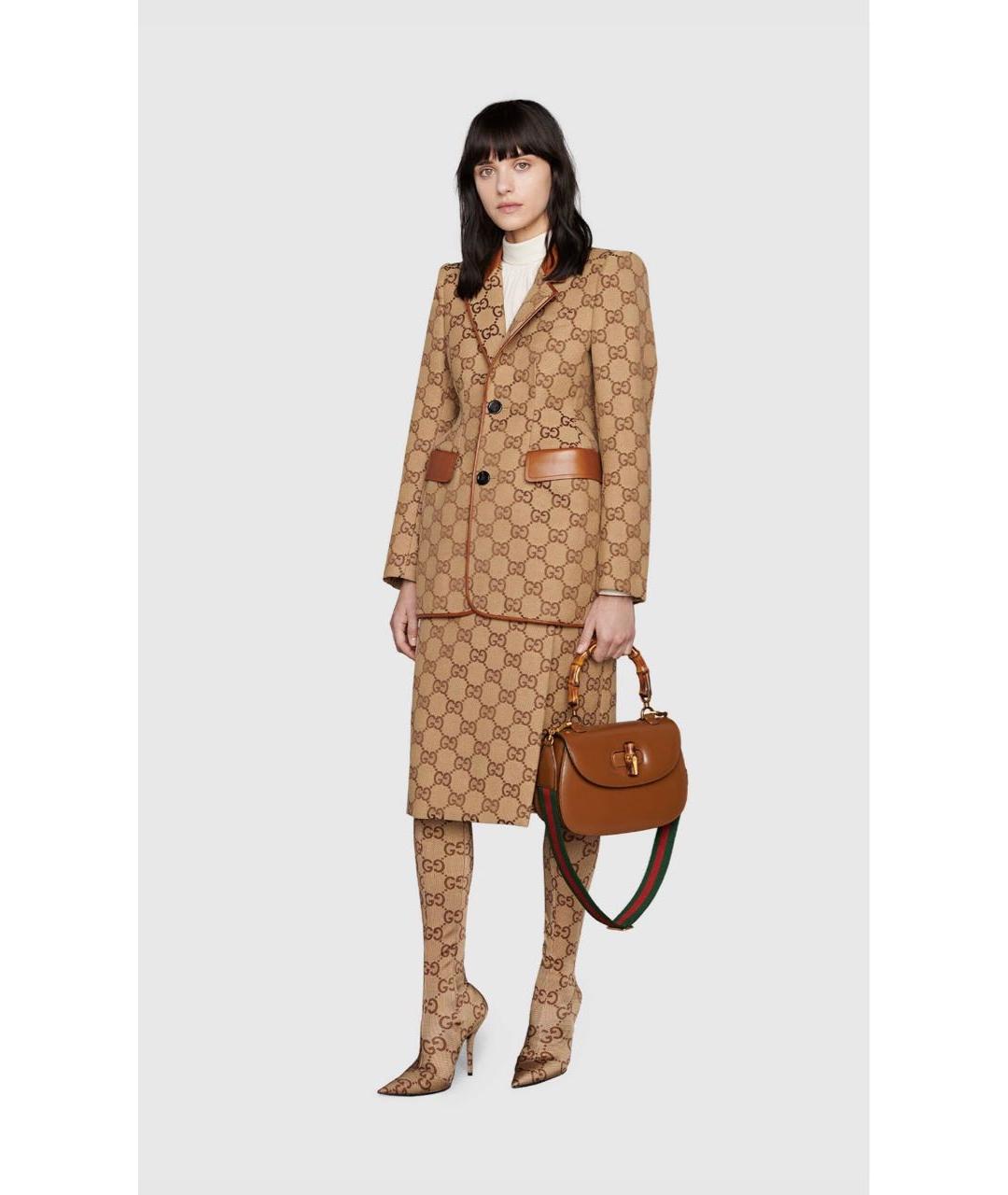 GUCCI Коричневая кожаная сумка с короткими ручками, фото 8