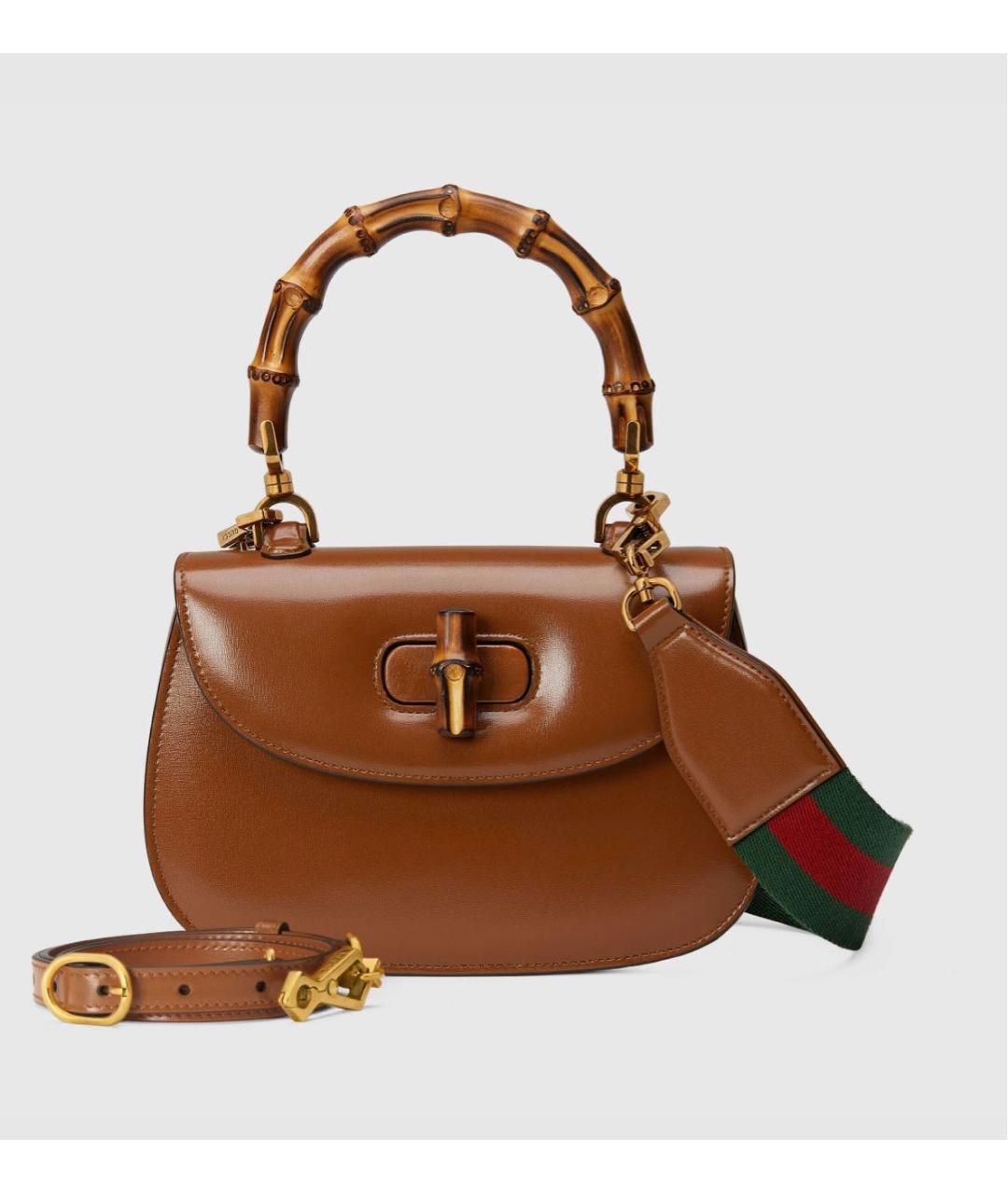 GUCCI Коричневая кожаная сумка с короткими ручками, фото 9