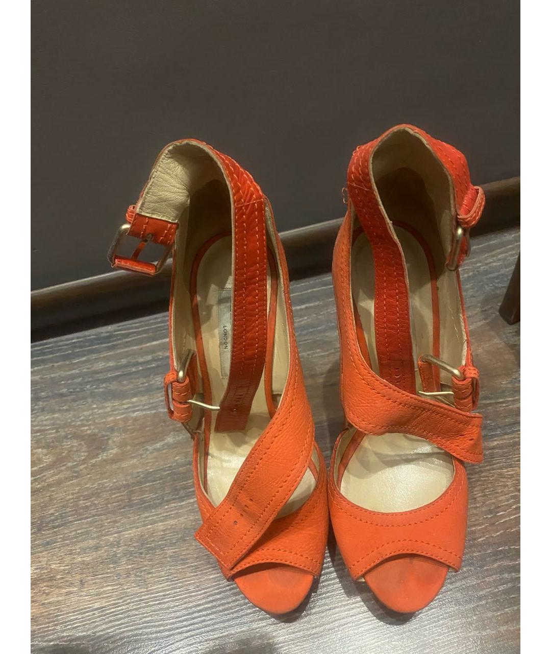 JIMMY CHOO Оранжевое кожаные туфли, фото 2