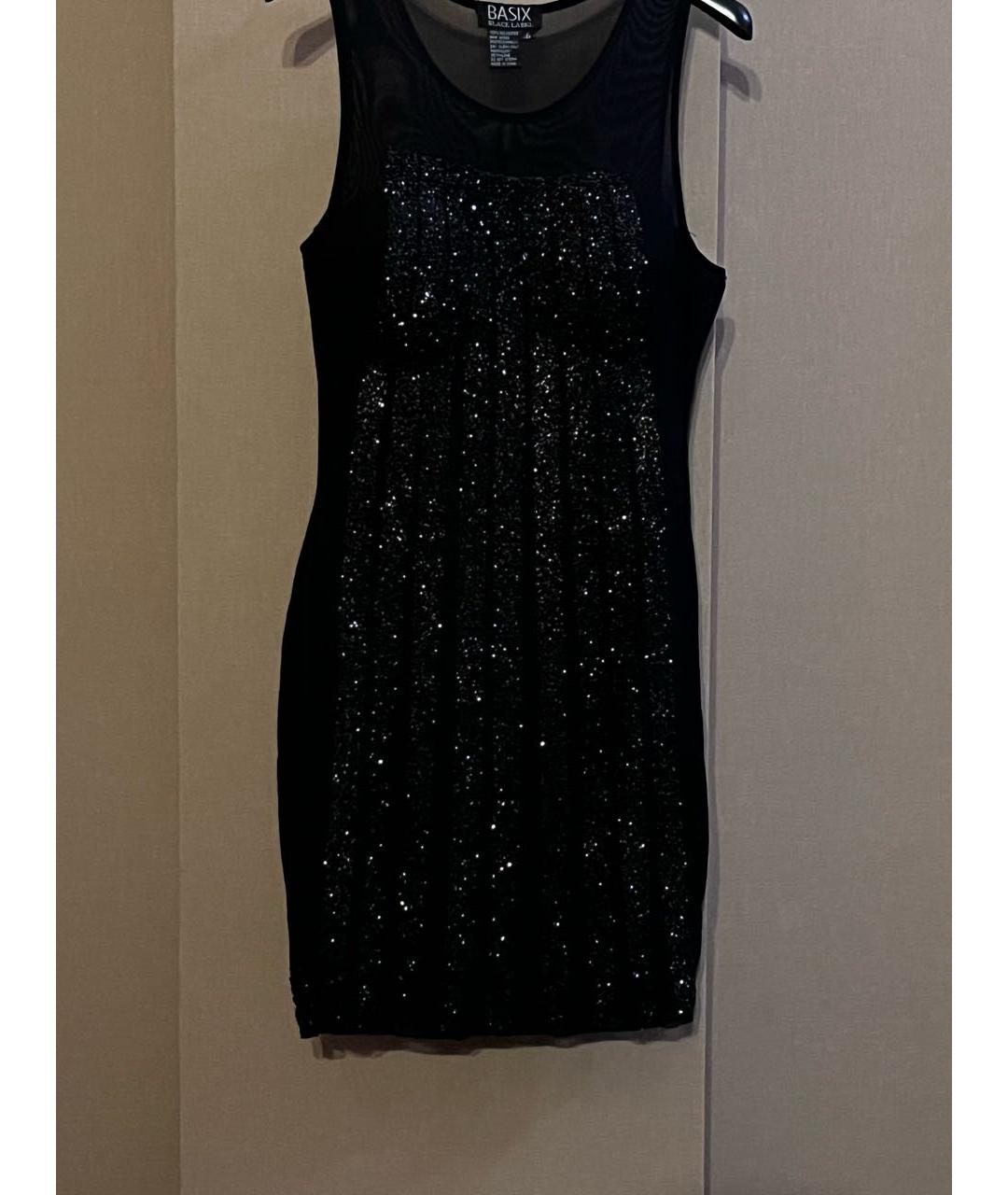 BASIX Черное полиэстеровое коктейльное платье, фото 5