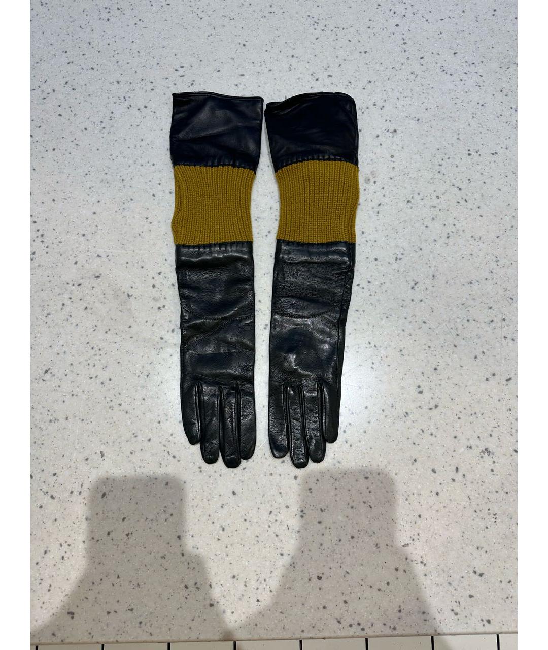 JO NO FUI Черные кожаные перчатки, фото 7