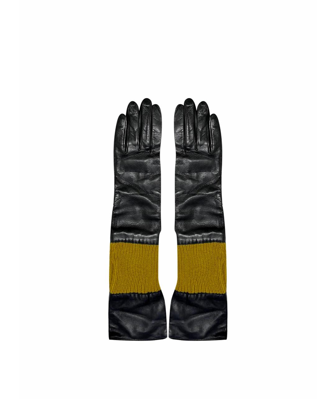 JO NO FUI Черные кожаные перчатки, фото 1
