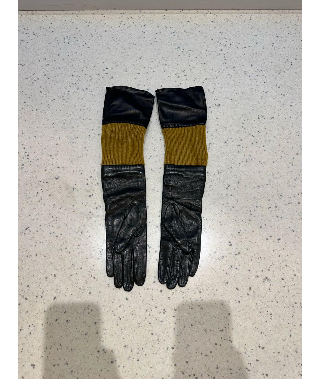 JO NO FUI Черные кожаные перчатки, фото 2