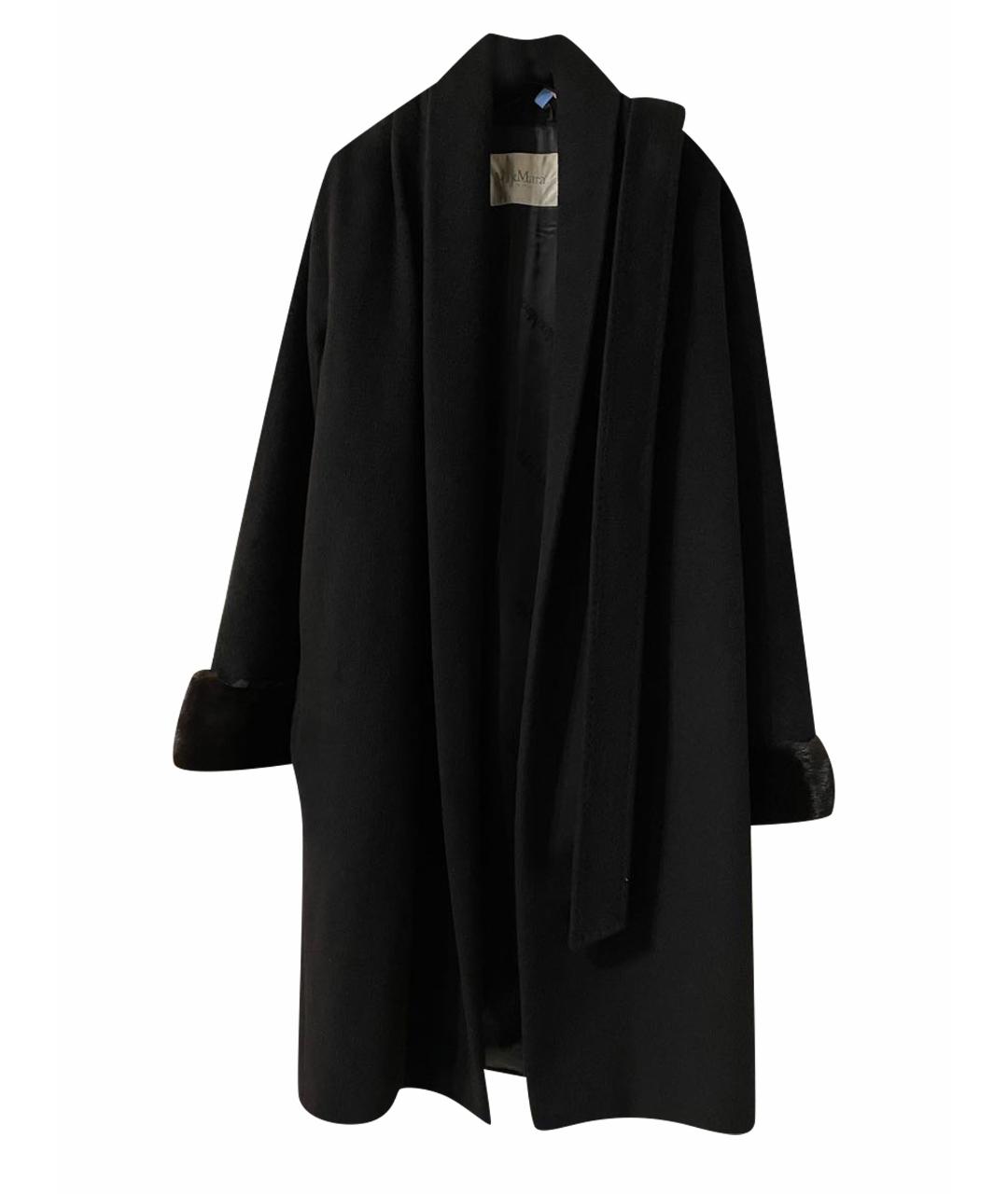 MAX MARA Черное кашемировое пальто, фото 1