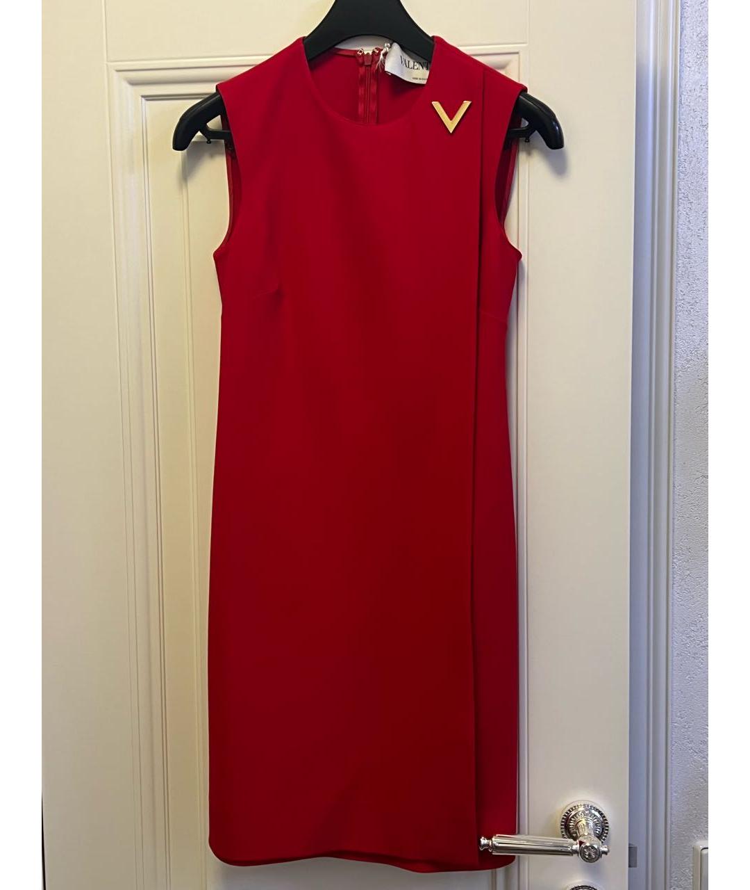 VALENTINO Красное шерстяное коктейльное платье, фото 3
