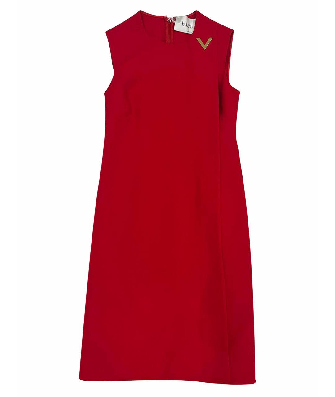 VALENTINO Красное шерстяное коктейльное платье, фото 1