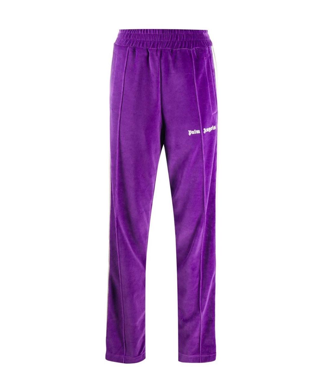 PALM ANGELS Фиолетовые бархатные брюки широкие, фото 5
