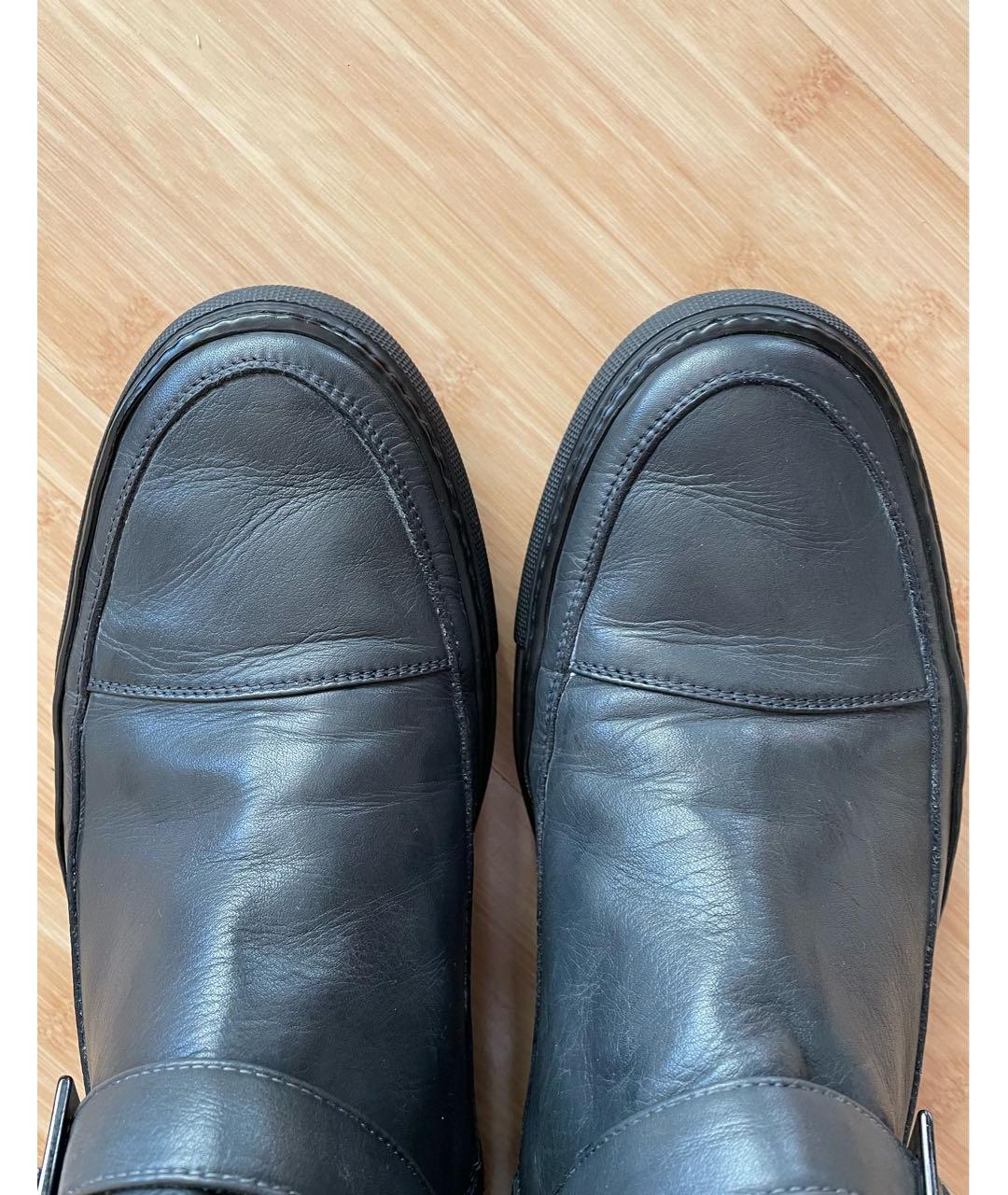 GIANFRANCO FERRE Антрацитовые кожаные низкие ботинки, фото 3