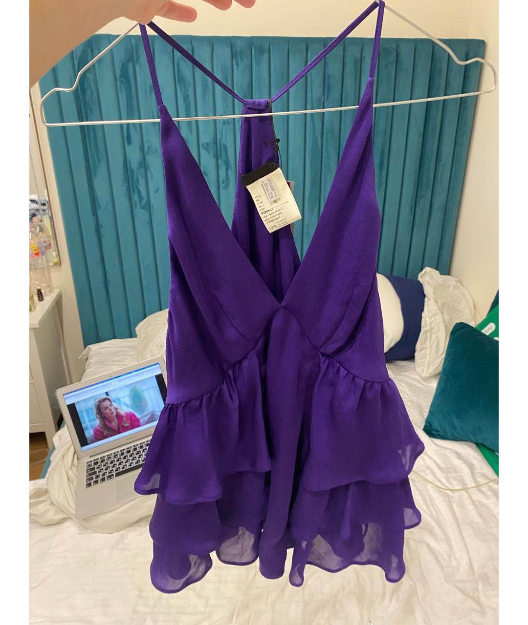 PINKO Фиолетовая полиэстеровая блузы, фото 4
