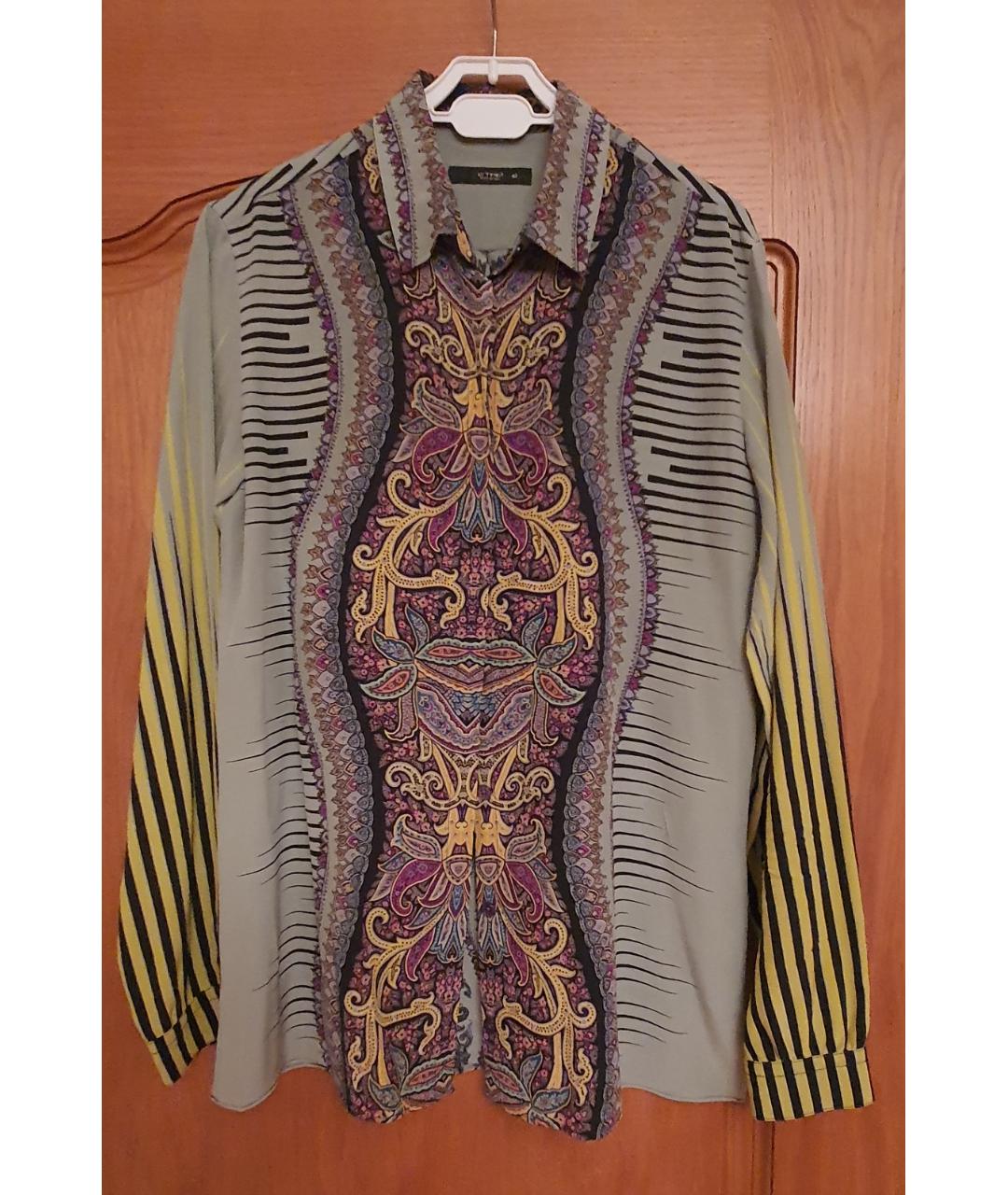 ETRO Зеленая шелковая блузы, фото 7