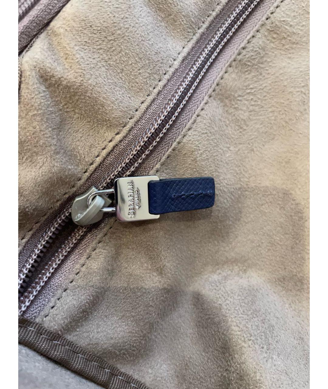 SERAPIAN Темно-синий кожаный чемодан, фото 7