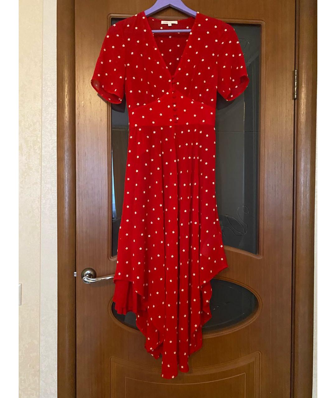 MAJE Красное полиэстеровое повседневное платье, фото 5