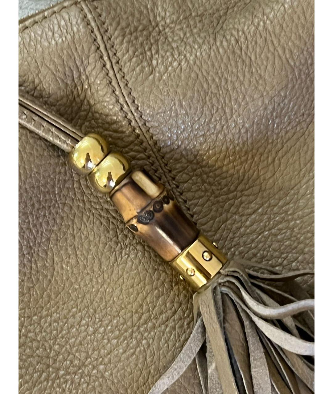 GUCCI Бежевая сумка с короткими ручками из экзотической кожи, фото 5