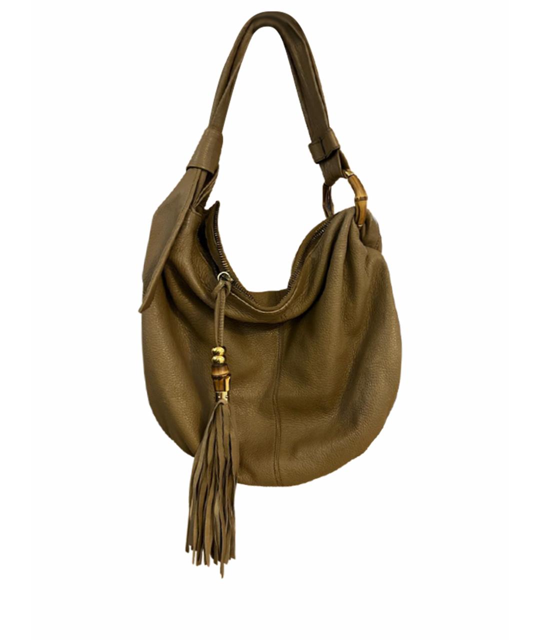 GUCCI Бежевая сумка с короткими ручками из экзотической кожи, фото 1