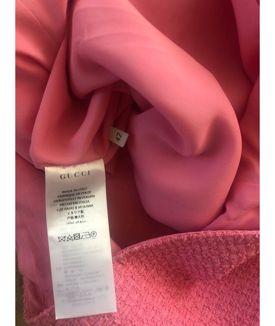GUCCI Розовая хлопковая юбка мини, фото 5