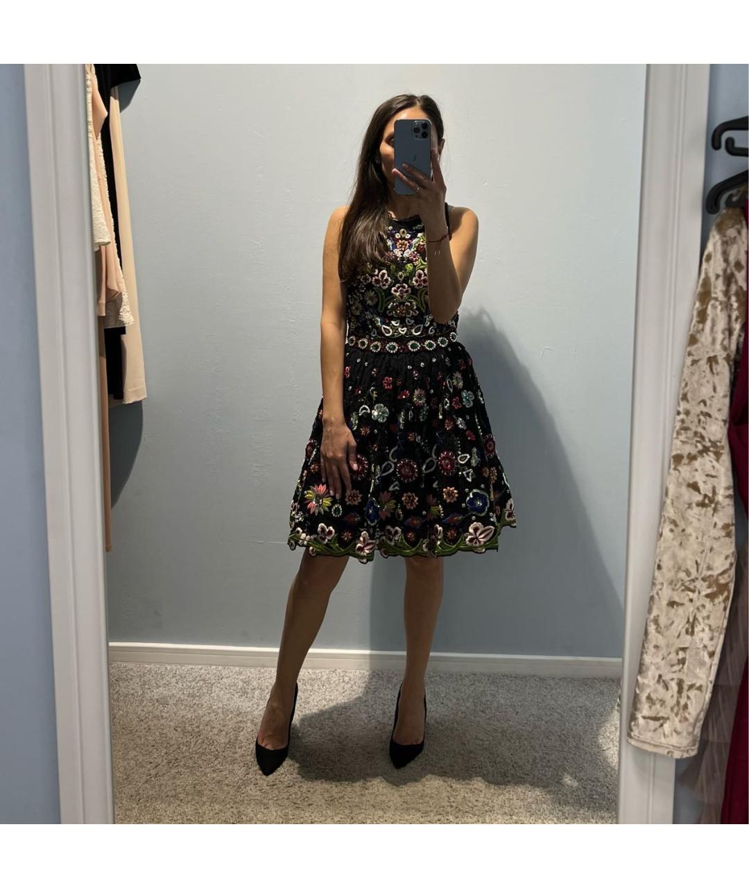 ALICE+OLIVIA Мульти шелковое вечернее платье, фото 6