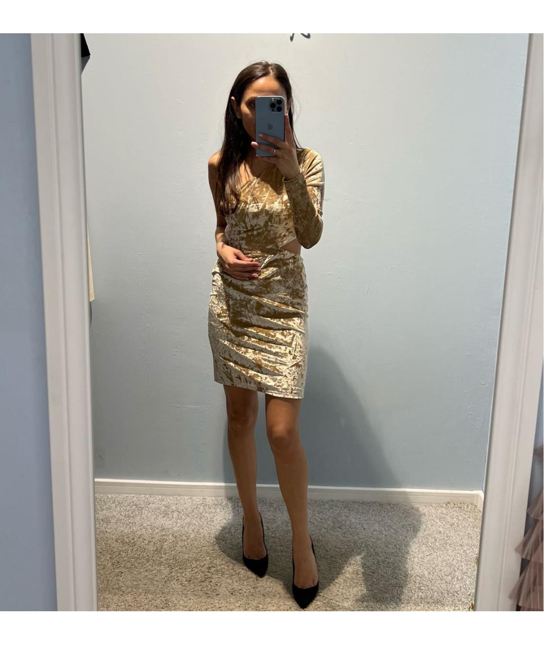 ALICE+OLIVIA Бежевое полиэстеровое вечернее платье, фото 3