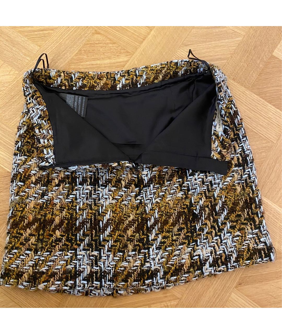 BALENCIAGA Коричневая твидовая юбка мини, фото 2