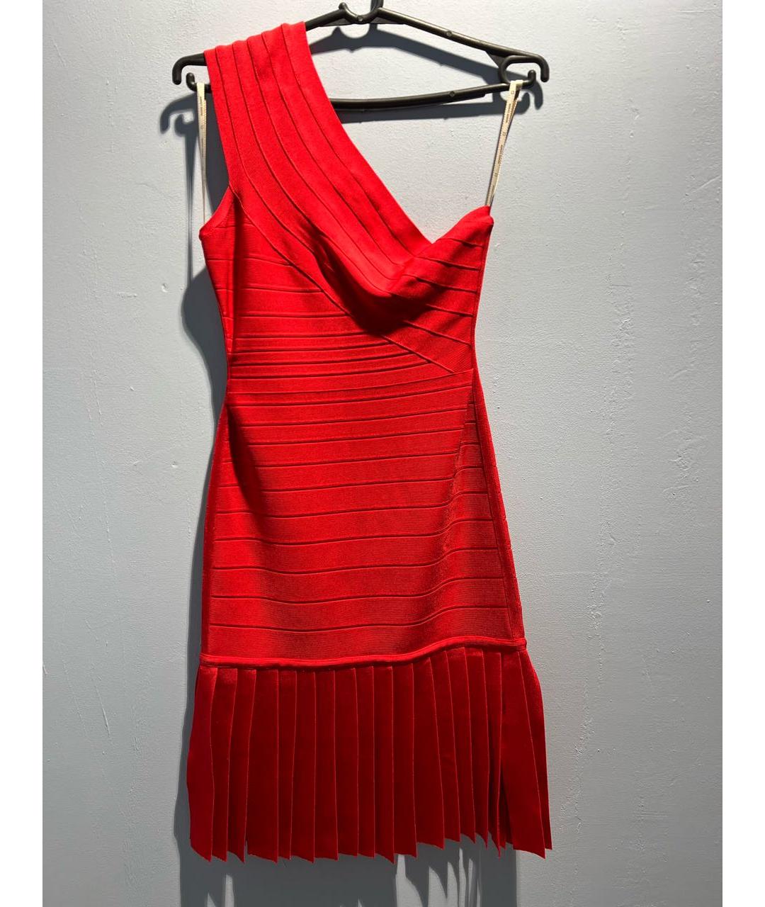 HERVE LEGER Красное вискозное вечернее платье, фото 5