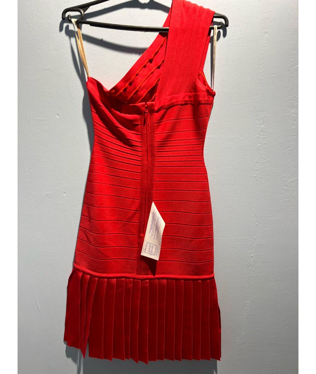 HERVE LEGER Красное вискозное вечернее платье, фото 2