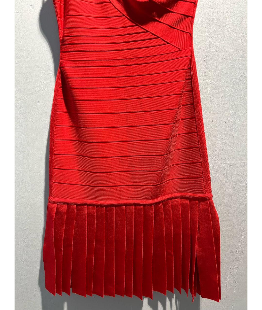 HERVE LEGER Красное вискозное вечернее платье, фото 4