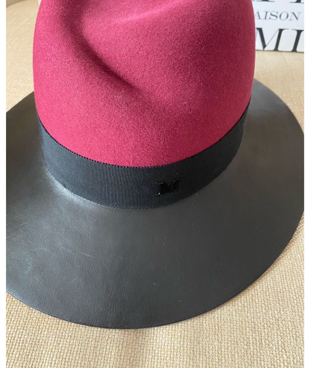 MAISON MICHEL Бордовая шляпа, фото 4