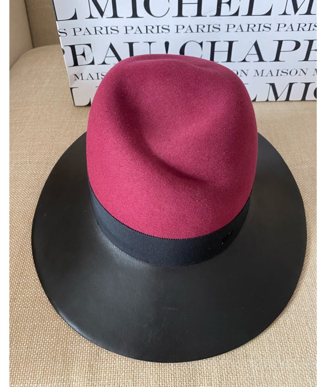 MAISON MICHEL Бордовая шляпа, фото 2