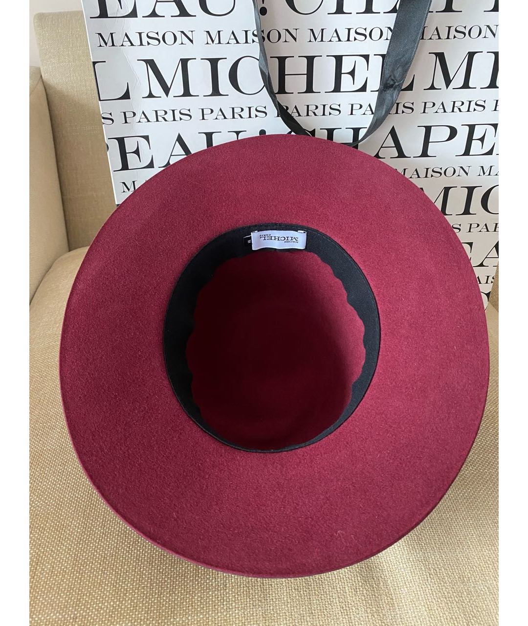 MAISON MICHEL Бордовая шляпа, фото 3