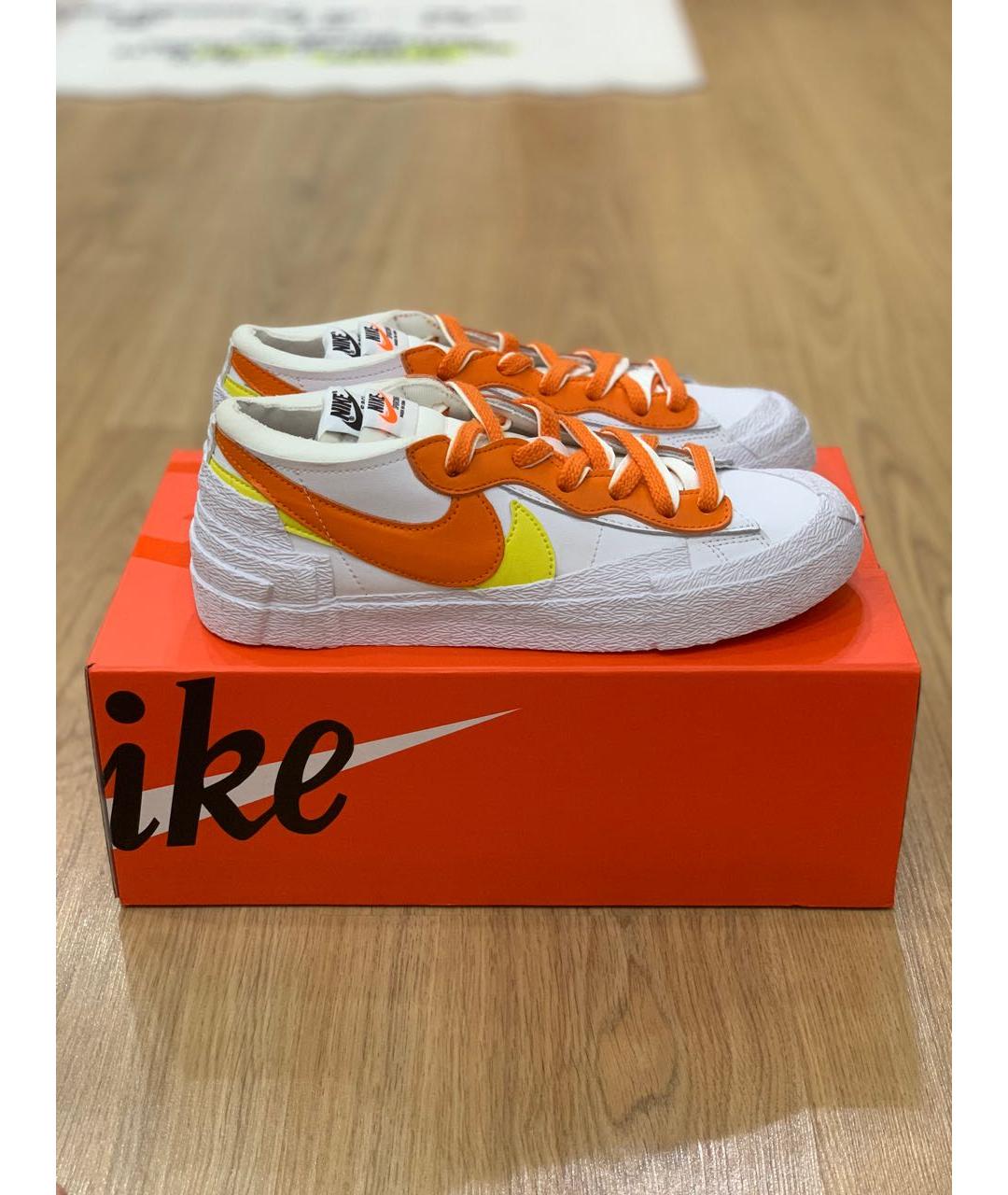 NIKE Белые кожаные низкие кроссовки / кеды, фото 7