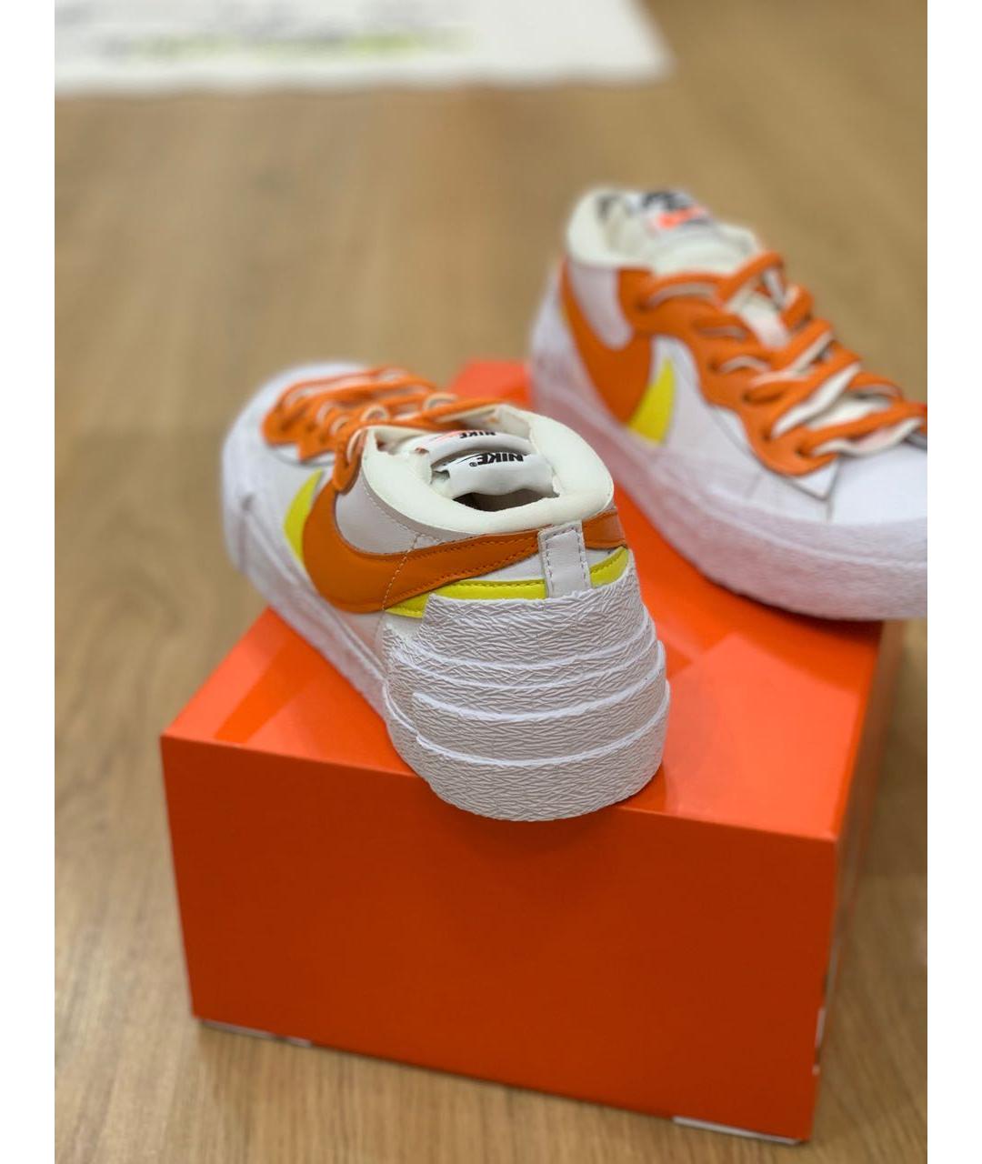 NIKE Белые кожаные низкие кроссовки / кеды, фото 4