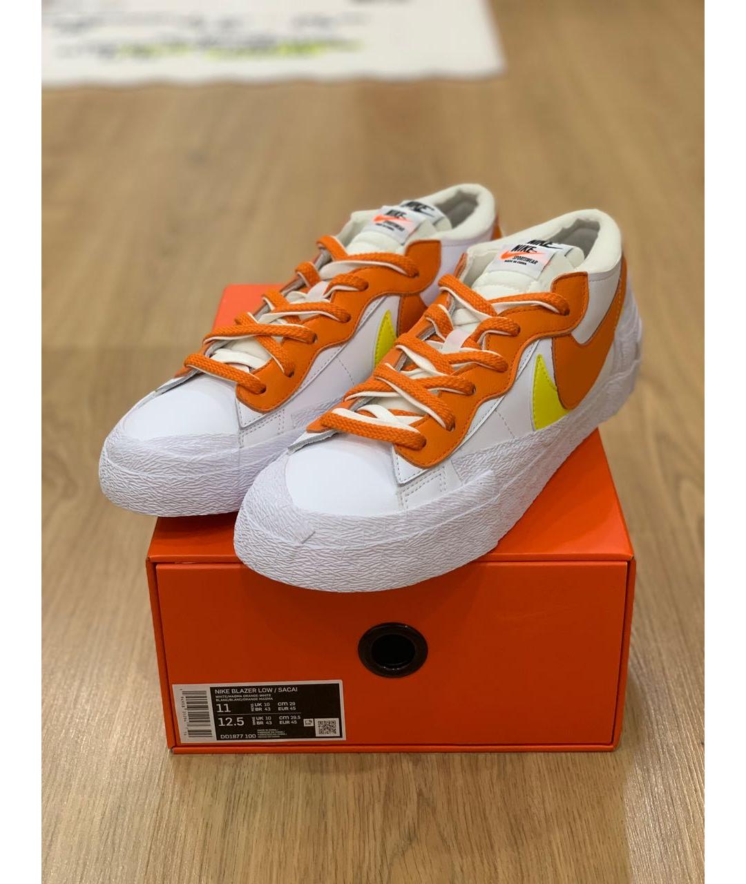 NIKE Белые кожаные низкие кроссовки / кеды, фото 2