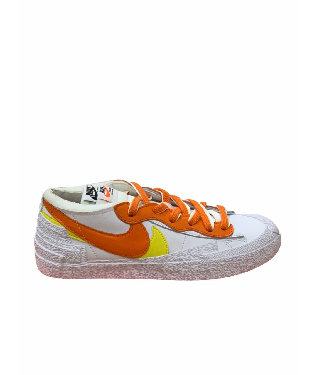 NIKE Белые кожаные низкие кроссовки / кеды, фото 1