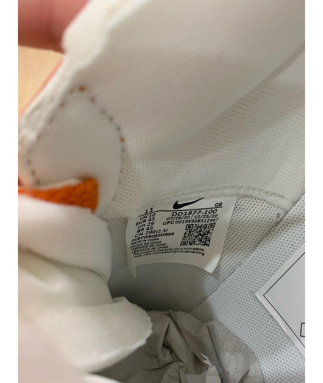 NIKE Белые кожаные низкие кроссовки / кеды, фото 6