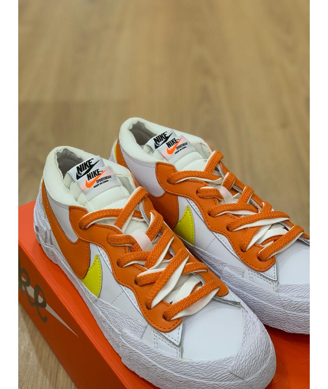 NIKE Белые кожаные низкие кроссовки / кеды, фото 3