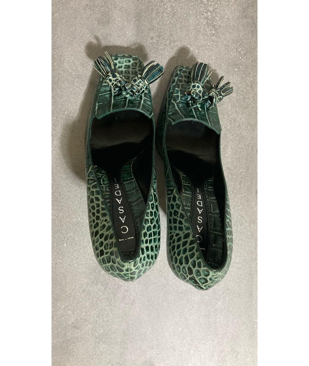 CASADEI Зеленые кожаные туфли, фото 8