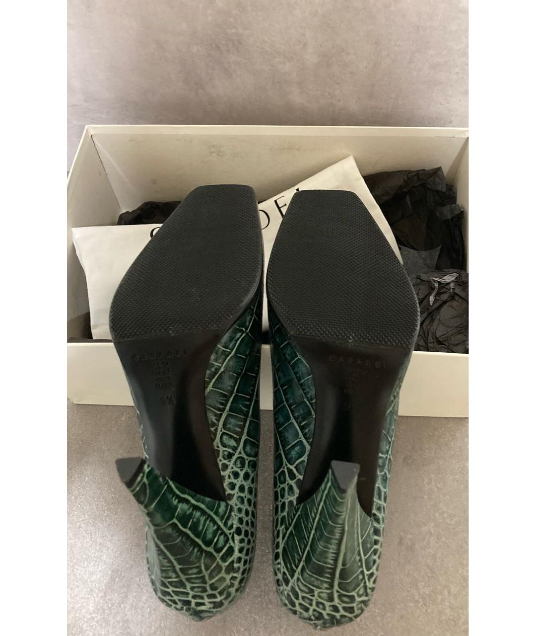 CASADEI Зеленые кожаные туфли, фото 5