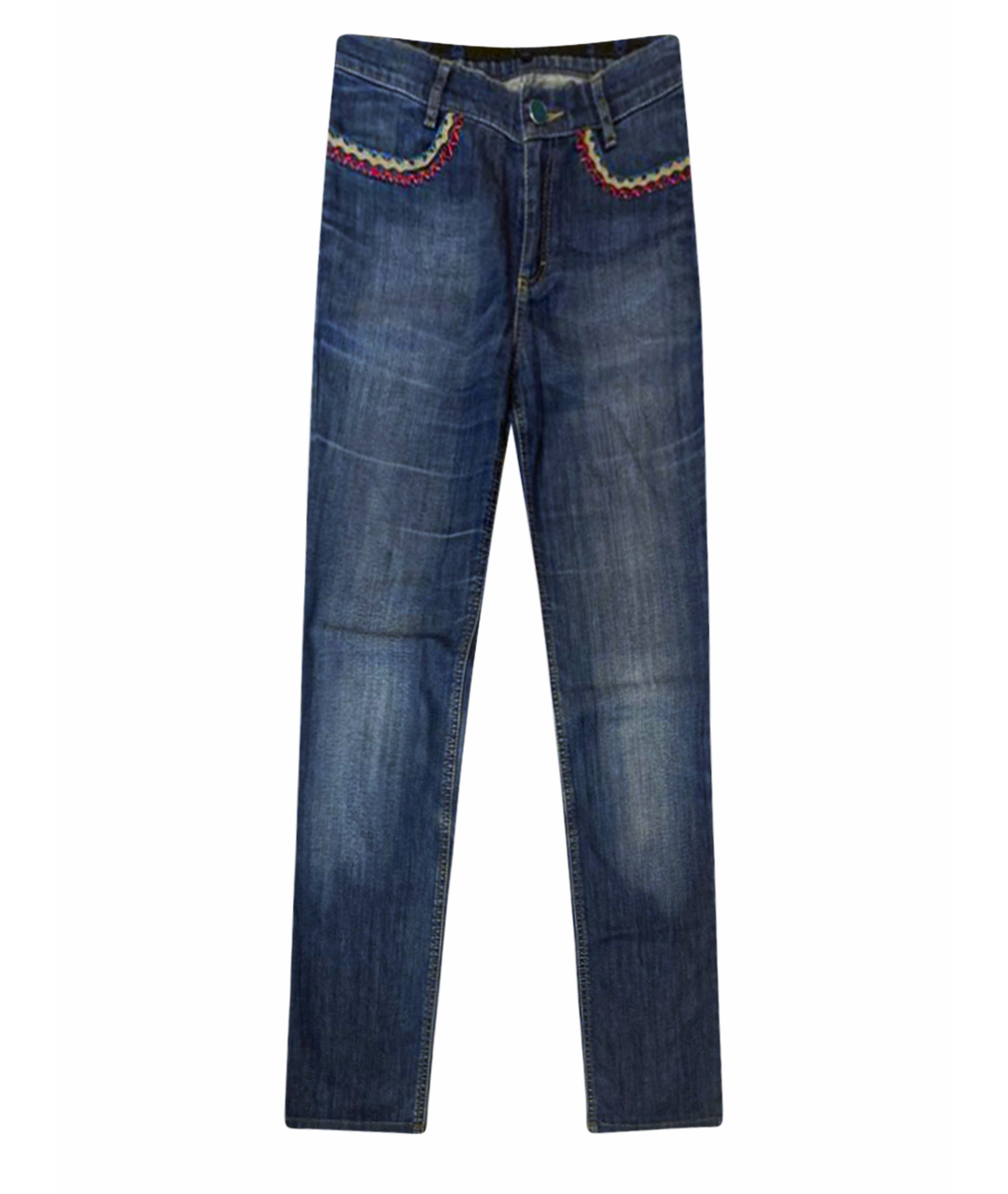ESCADA Синие хлопко-эластановые прямые джинсы, фото 1