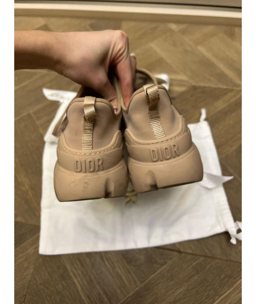 CHRISTIAN DIOR Бежевые резиновые кроссовки, фото 4