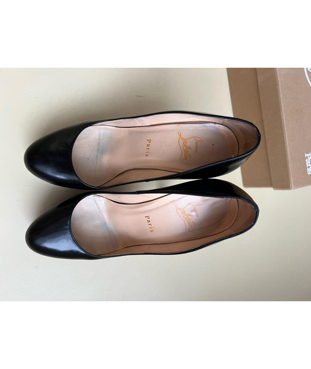 CHRISTIAN LOUBOUTIN Черные кожаные туфли, фото 3