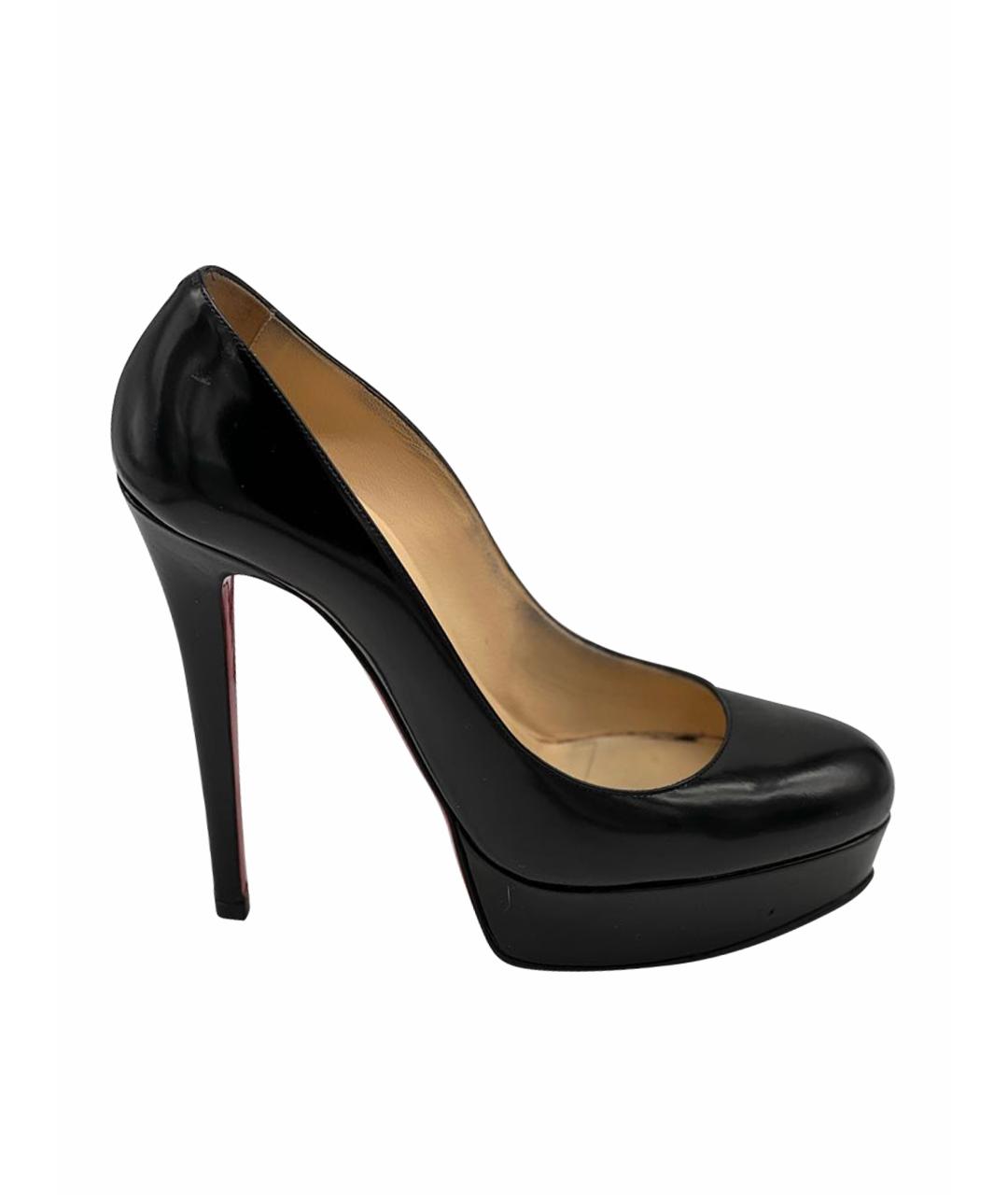 CHRISTIAN LOUBOUTIN Черные кожаные туфли, фото 1