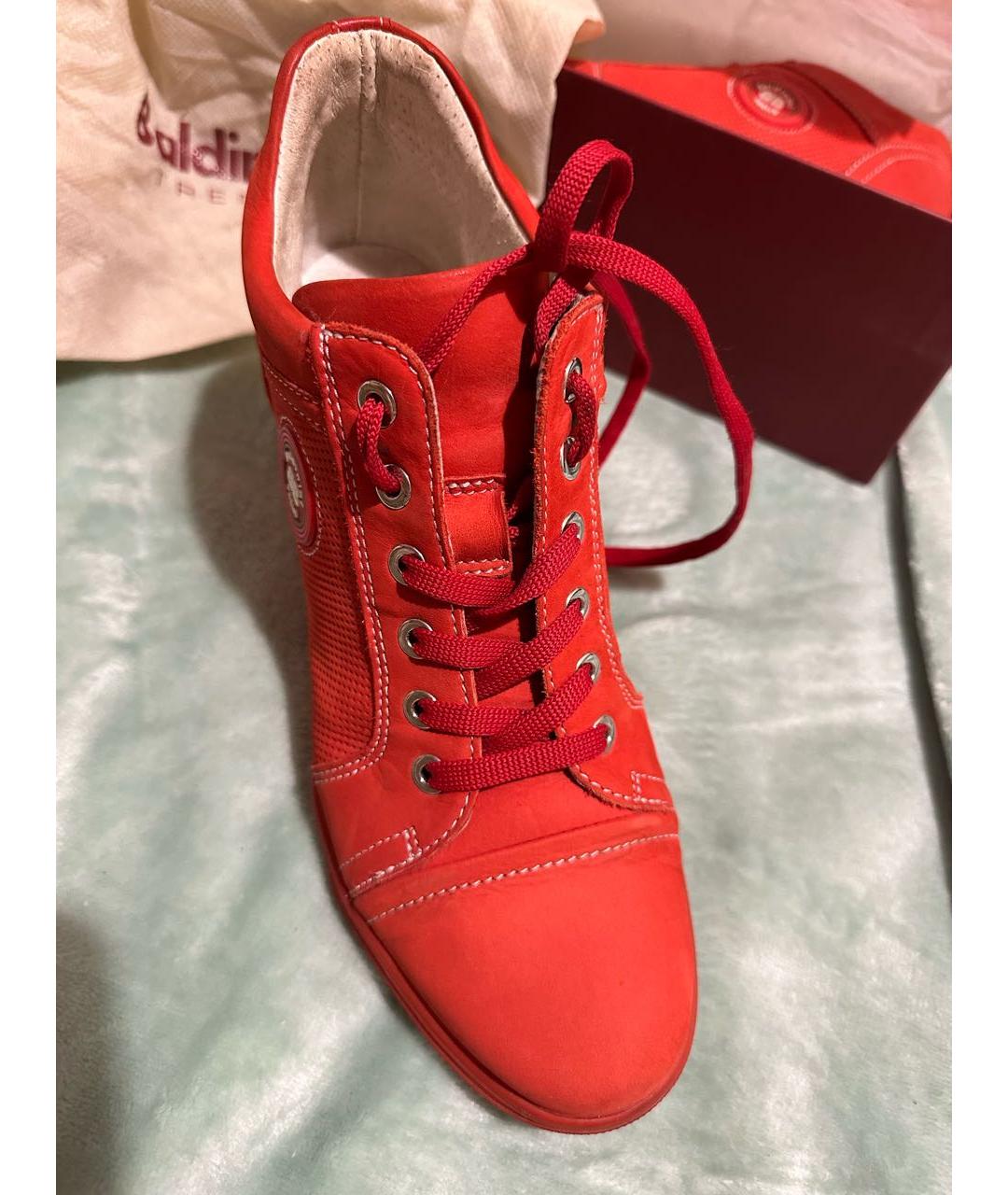 BALDININI Красные нубуковые ботинки, фото 6