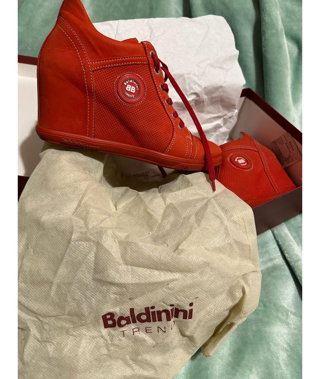 BALDININI Красные нубуковые ботинки, фото 8