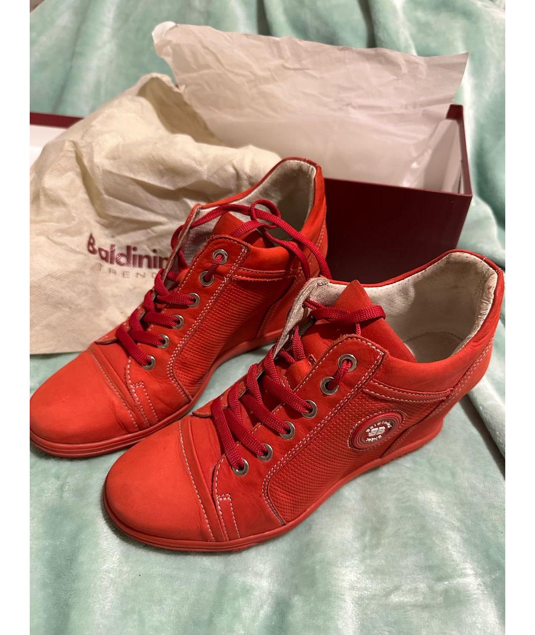BALDININI Красные нубуковые ботинки, фото 2