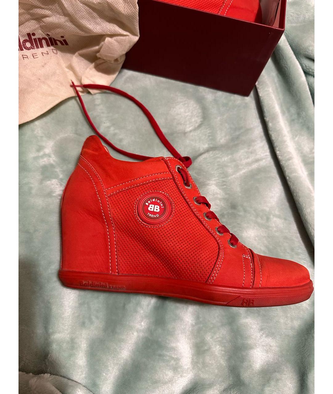 BALDININI Красные нубуковые ботинки, фото 9