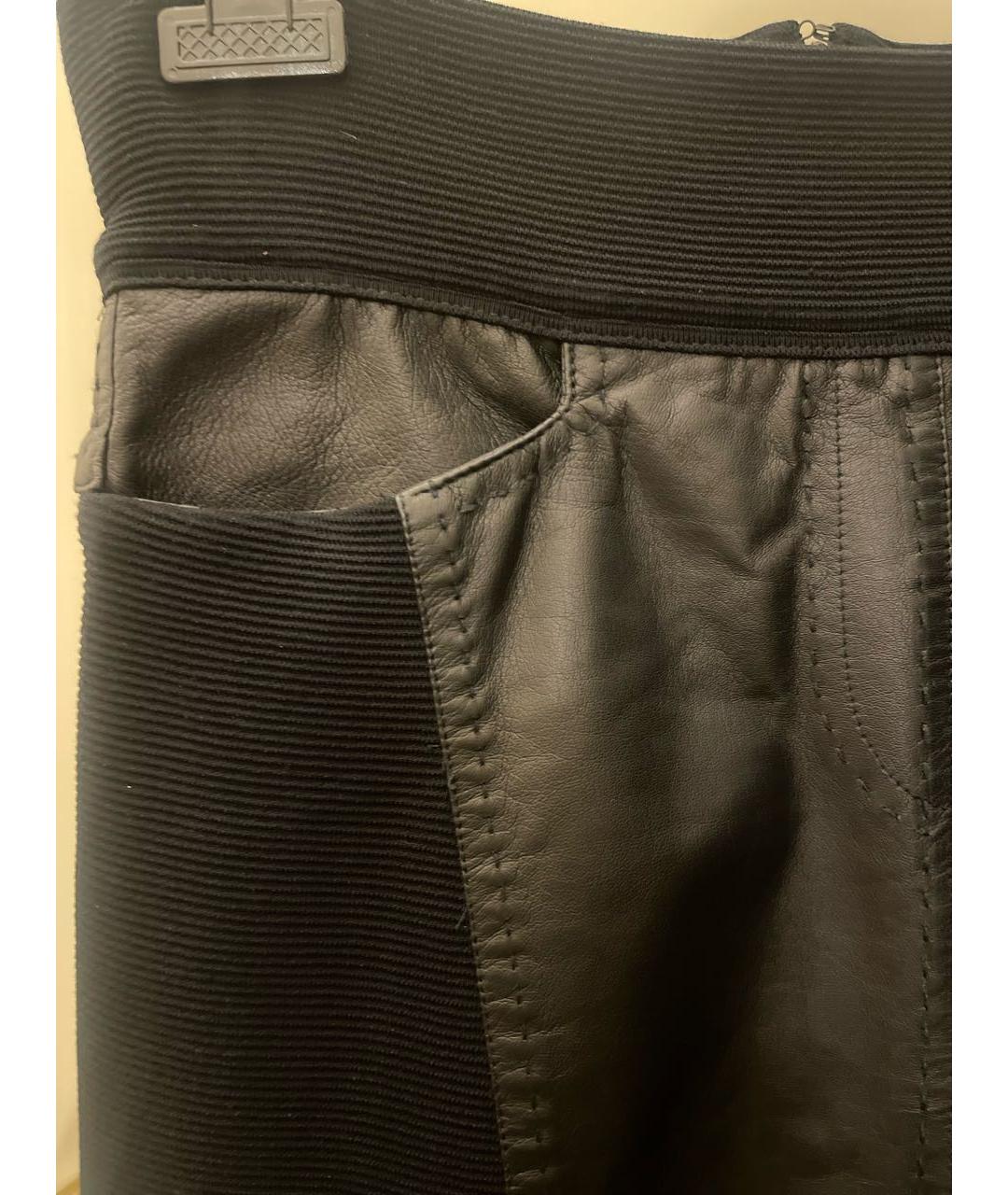 ERMANNO SCERVINO Черная кожаная юбка макси, фото 4