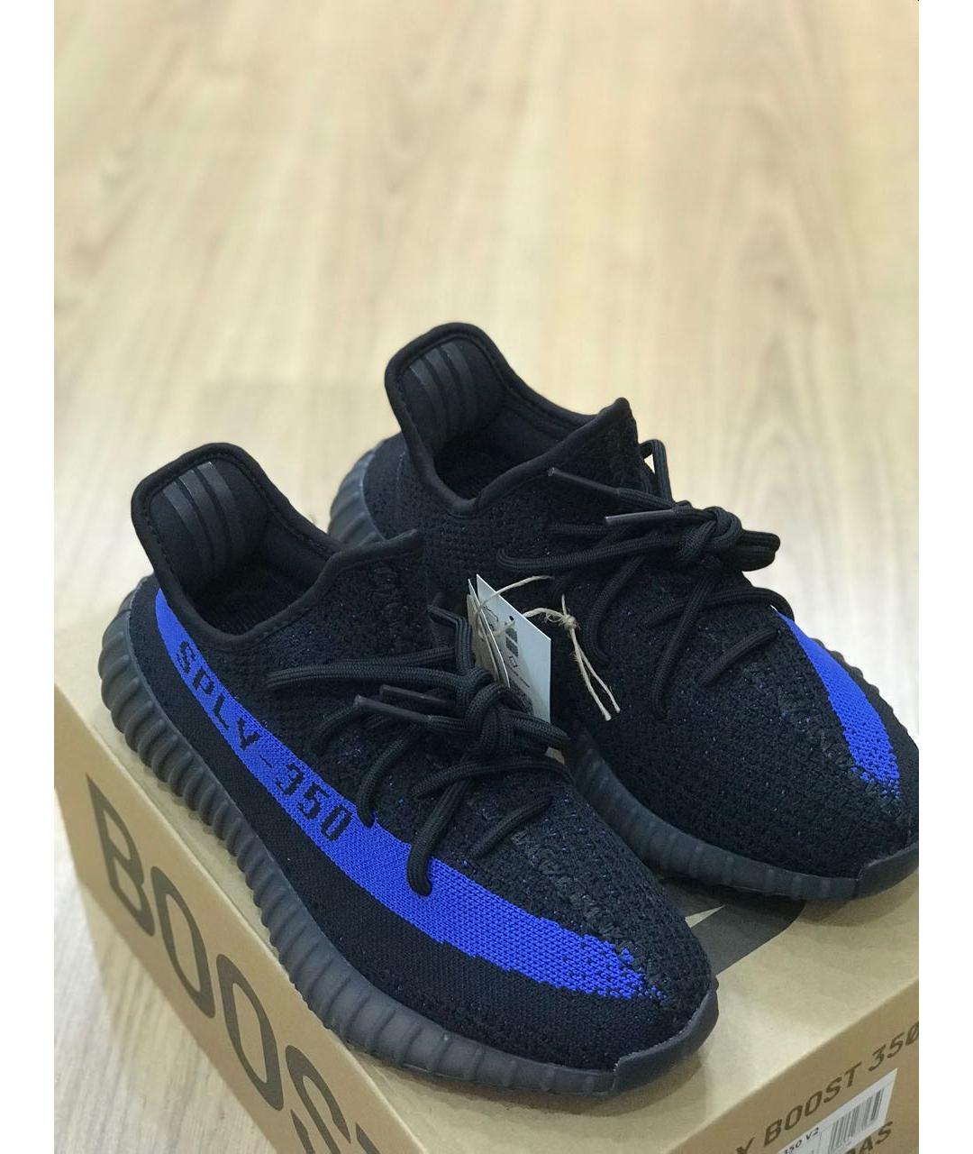 ADIDAS YEEZY Черные текстильные низкие кроссовки / кеды, фото 3