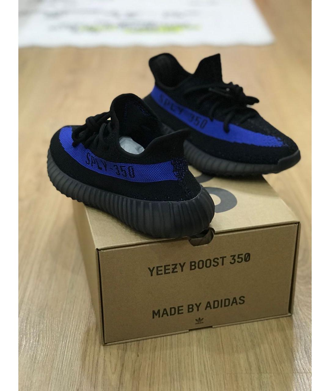 ADIDAS YEEZY Черные текстильные низкие кроссовки / кеды, фото 4