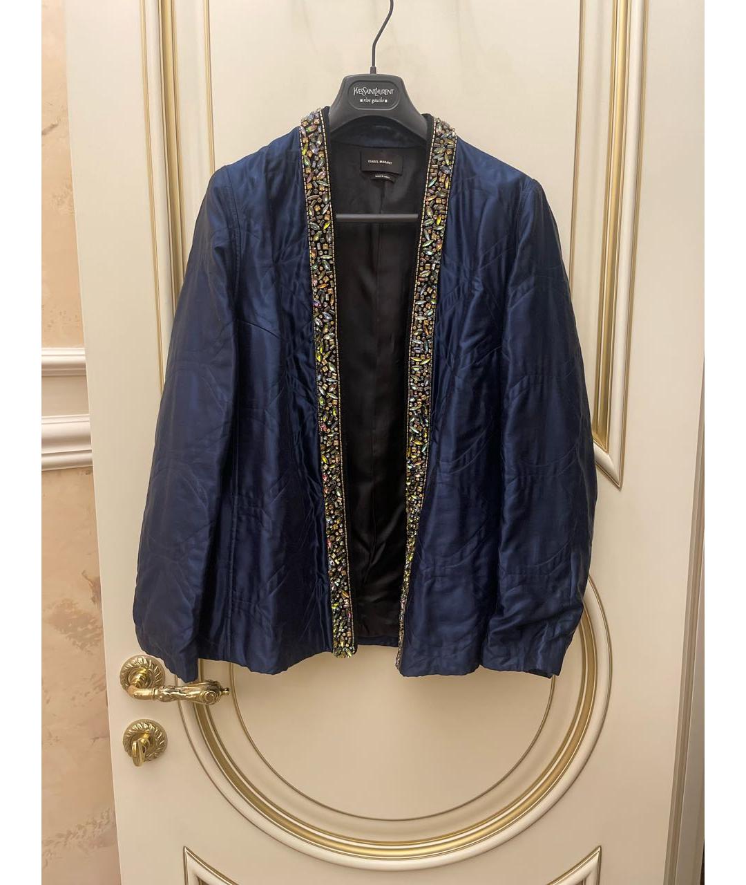 ISABEL MARANT Темно-синий шелковый жакет/пиджак, фото 7